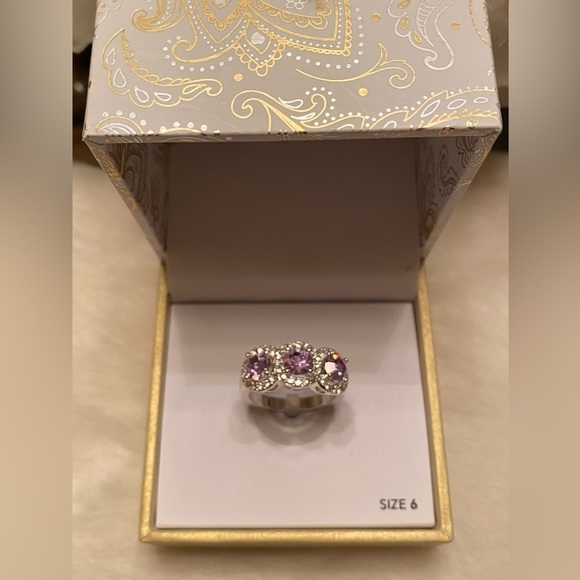 NWT CHARTER CLUB TRIPLE HALO SILVER TONED RING - 6 - Picture 10 of 10